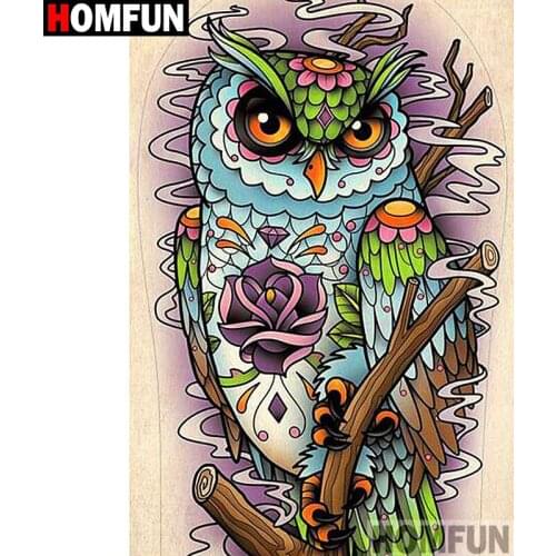HOMFUN Full Square/Round Drill 5D DIY Diamond Painting "Cartoon owl" Embroidery Cross Stitch 3D Home Decor Gift A11419