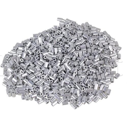 Oval Shape Aluminum Sleeves Clamps Wire Rope Swage Clip M0.8 Pack of 1000