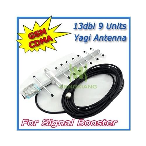 13dBi 9 units Yagi Antenna 824-960MHz Outdoor Antenna With 10m Cable For 2G CDMA GSM 900MHz Mobile Phone Signal Repeater Booster