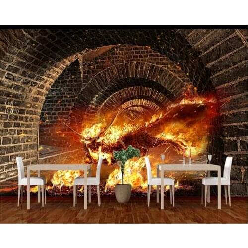 Beibehang wall papers home decor Vinyl wallCustom 3d bedroom mural fire unicorn home decor background wall papier peint mural 3d
