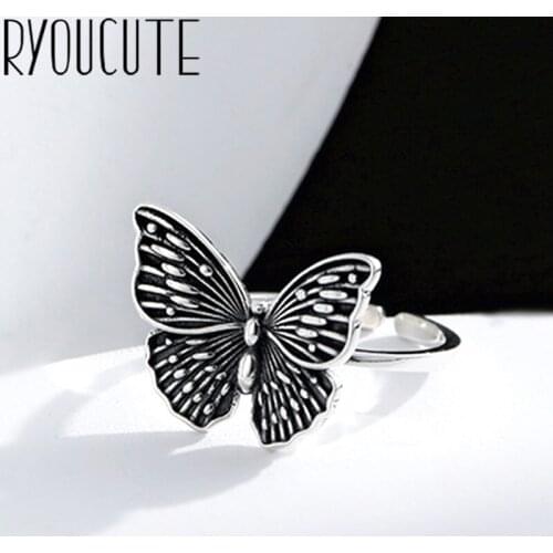 Bohemian Vintage Big Butterfly Ring For Women Female Lady Antique Knuckle Cocktail Rings Boho Jewelry Anillos