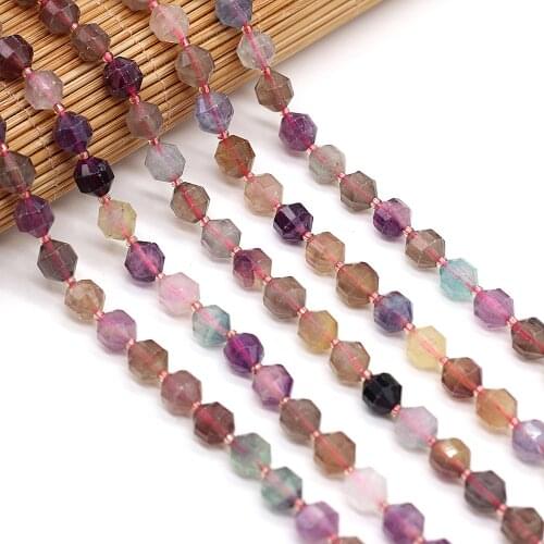 Natural Semi-precious Stone Beads Faceted Rice Shape Crystal Fluorite Scattered Beads for DIY Necklace Bracelet Making Jewelry
