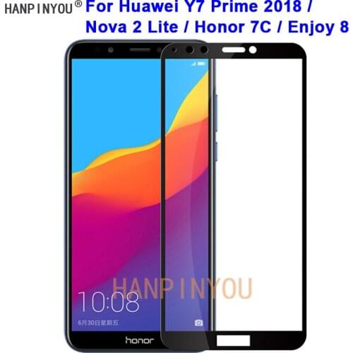 For Huawei Y7 Prime 2018 /Nova 2 Lite/ Honor 7C 9H Hardness 2.5D Full Cover Toughened Tempered Glass Film Screen Protector Guard