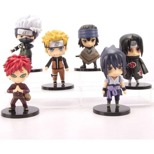 6Pcs/Set Naruto Shippuden Anime Action Figure Model Q Version Uzumaki Statue Uchiha Itachi Collectible Toys Gifts Figma Dolls