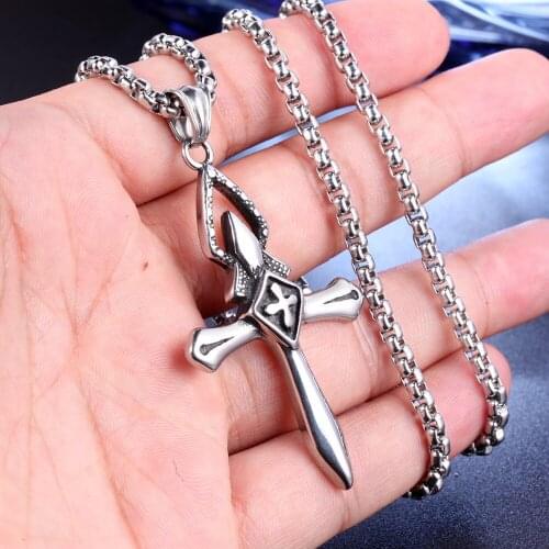 European and American Fashion Cross Women Simple Necklace Couple Pendant Stainless steel