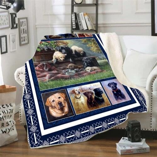 Labrador 3d printed fleece blanket for Beds Hiking Picnic Thick Quilt Fashionable Bedspread Sherpa Throw Blanket