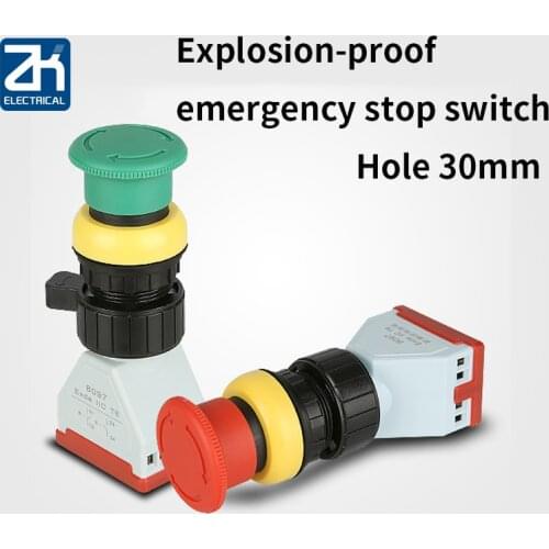 Mushroom Head Since Lock Red Ex Explosion-proof Emergency Stop Button Ba8097 Since Complex Emergency Stop Control Switch