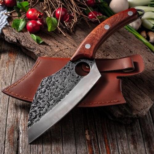 Forged Stainless Steel Kitchen Knives slicing knife field carry forged meat cleaver small machete multi-purpose knife