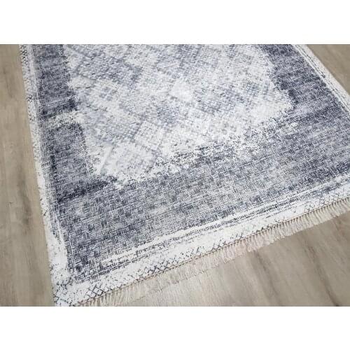 Latex Anti-Slip Soles Digital Print Velvet Carpet Megan Gray-White 80x150 cm