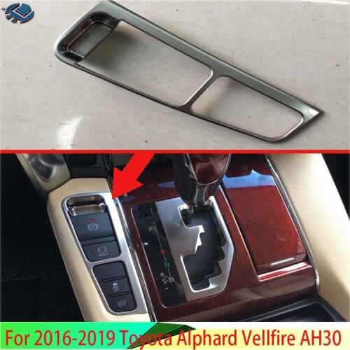 Left Hand Drive For 2015-2019 Toyota Alphard Vellfire AH30 Car ABS Chrome Car electronic handbrake frame cover trim