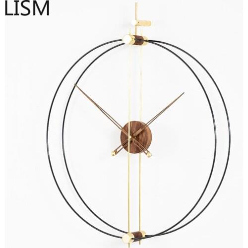 Miinimalist Luxury Wall Clock Metal Wood Creative Clocks Wall Home Decor Art Gold Watch Silent Large Reloj De Pared 3d Digital