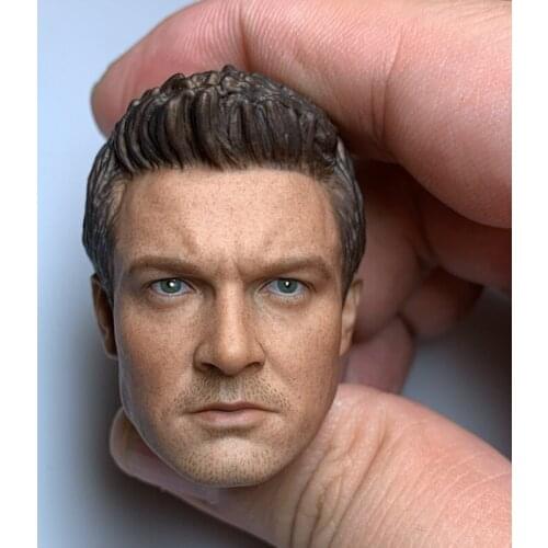 1/6 Model Male Eagle Eye Head Sculpture Hawkeye Jeremy Renner for 12 inch Action figure accessory