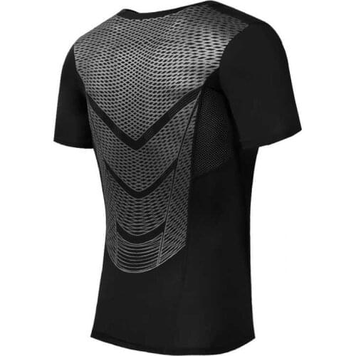 2018 Men Workout GYM Fitness Tops Tee Sport Run Yoga Train Male Quick Dry Compression Exercise Muslce Bodybuilding T Shirt E2