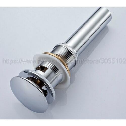 Bathroom Lavatory Polished Chrome Basin Sink Drain Pop Up Grate Waste Drainer Waterlet Drains With Overflow Hole zsd019