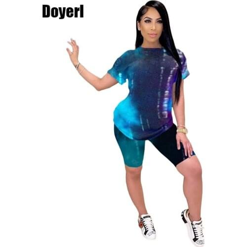 Casual Two Piece Set Tracsuit Women Summer Festival Clothing Jogging Femme Top Biker Shorts 2 Piece Club Outfits Matching Sets