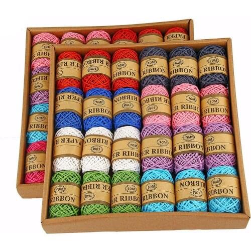 2020 Yarn 10m/volume Color double-stranded paper rope Flower packaging materials Kindergarten handmade draw Making braided FZ352