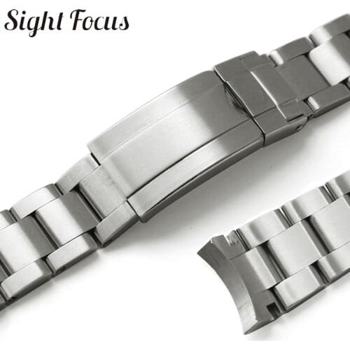 20mm Watch Band For Rolex SUBMARINER DAYTONA Solid Stainless Steel Arc Edge Watch Band Men Watch Strap Watch Bracelet Wristband