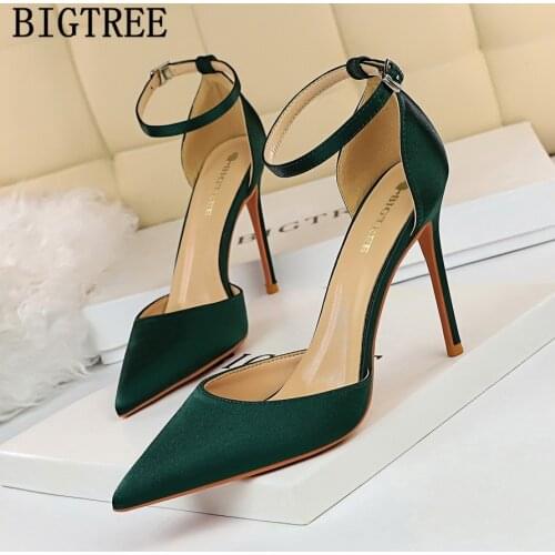 Bigtree Luxury Brand Sandals Women 2021 Pumps Mary Jane Shoes High Heels Sandals Women Strappy Heels Women Slippers Sandals