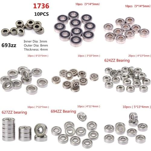 10pc 693ZZ 605RS 605ZZ 698ZZ 624ZZ 694ZZ 695ZZ 696ZZ Miniature Ball Bearings Small Double Shielded