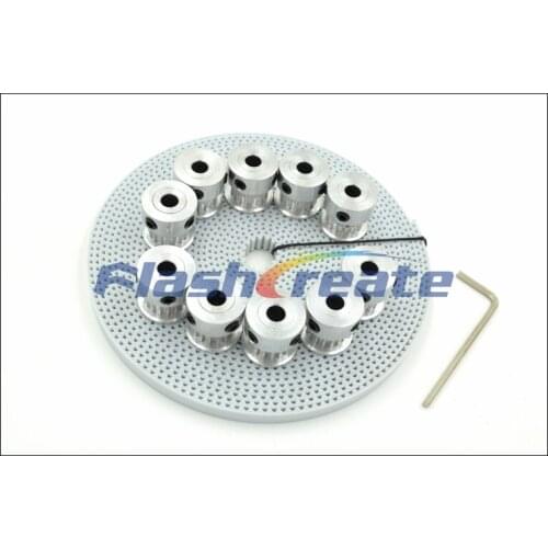 10pcs 16 Teeth T2.5 Timing Pulley Bore 5/6/6.35/8mm + 10meters T2.5 PU Timing Belt W=6mm 16T 16Teeth T2.5 Pulley For 3D Printer