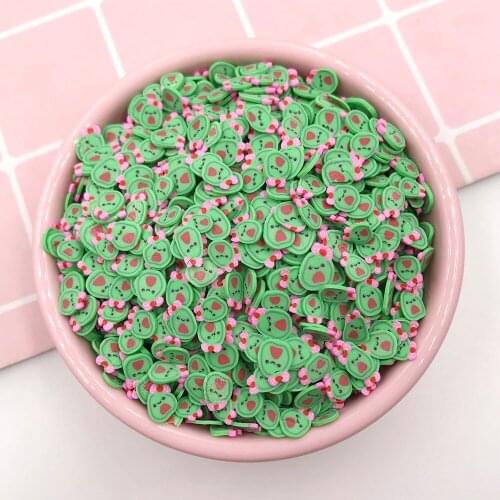 100g Slime Polymer Clay Additive Filling Supply Avocado Slice Sprinkles Diy Filler Charms Supplies For Fluffy Slimes Kids Toys