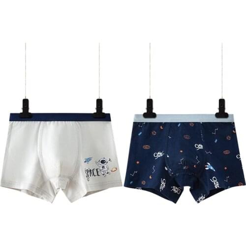 4 Piece Boys Boxer Briefs Children Panty Pure Cotton Cozy Striped Underwear Bottoms Kids Panties