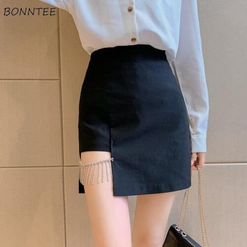 Skirts Women Plus Size Tassel Irregular Design High Waist Loose Sexy Female Mini Harajuku Solid College Streetwear Elegant Ins