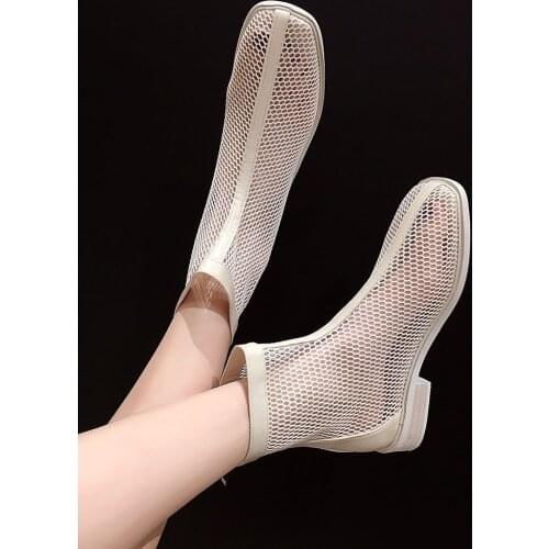 Womens shoes boots 2020 summer new fashion mesh breathable short boots