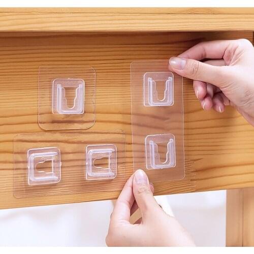 1 pair Transparent Double-Sided Adhesive Wall Hooks Suction Cup Sucker Hook Storage Holder Kitchen Bathroom Wall Hanger