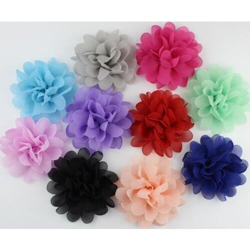 DIY Baby Girl Hair Accessory Chiffon flower Child Head Flower No Clip 1PCS 1801ZYAA1719