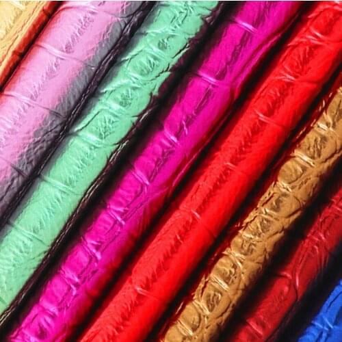 10 yards roll New environmentally friendly 1.1mm thicker metal crocodile leather metallic Handbags leather fabric