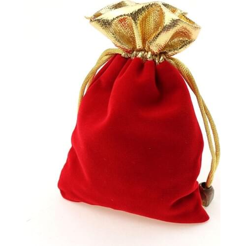 1000pcs 9*12cm red Phnom Penh Velvet Bags woman vintage drawstring bag for Party/Jewelry/Gift diy handmade Pouch Packaging Bag