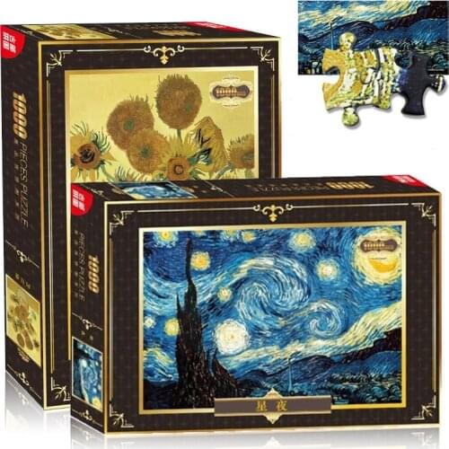 1000 Pcs/Set Diamond Puzzle Famous Painting of World Van Gogh Oil Painting Adult Kids DIY Jigsaw Puzzle Creativity Imagine Toys