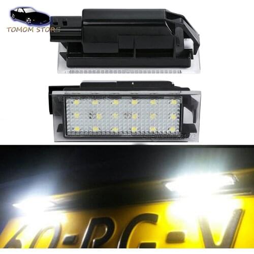 2pcs Car LED Number License Plate Light Direce Replacement Lamp For Renault Clio Megane Twingo II Lagane II5D Vel Satis Master