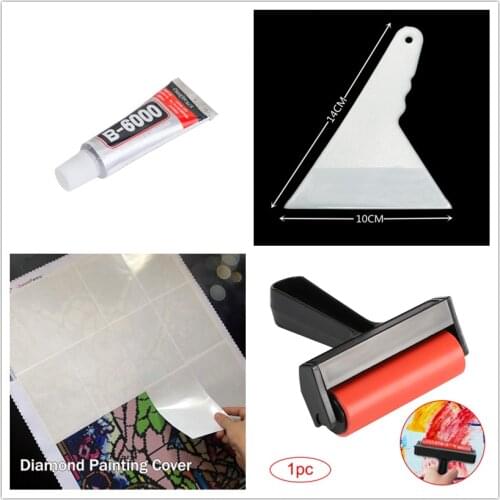4 sets of diamond painting Fixed repair Tool wholesale, Glue+Scraper+roller+cover paper+missing stone,diamond Accessories FC306