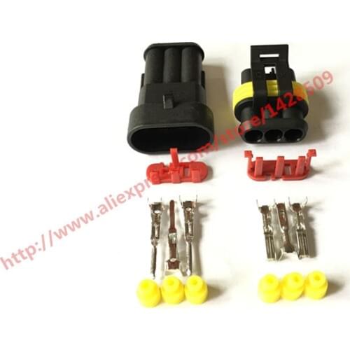 5 Set 3 Pin Female And Male Way Waterproof Electrical Wire Automotive Connector Plug For Car 282105-1 282087-1
