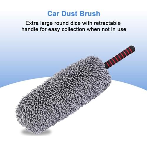 Auto Microfiber Car Dust Brush with Free Towel Telescopic Handle 360 Degrees Polishing Detailing Towels Cloths