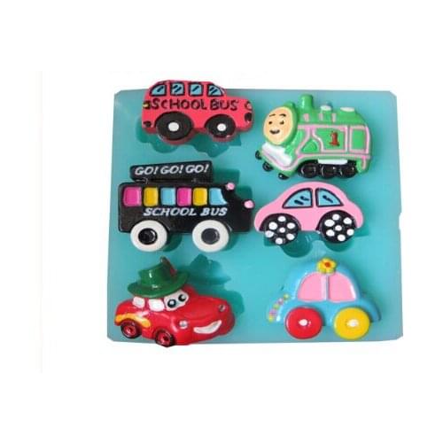 Free shipping car/bus chocolate silicone mold fondant Cake decoration mold (si248)