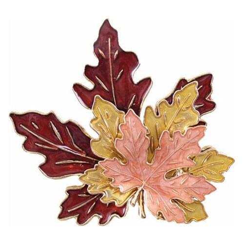 Exaggerated drop glaze three-layer maple leaves brooch fine beauty accessories Personalized boutonniere