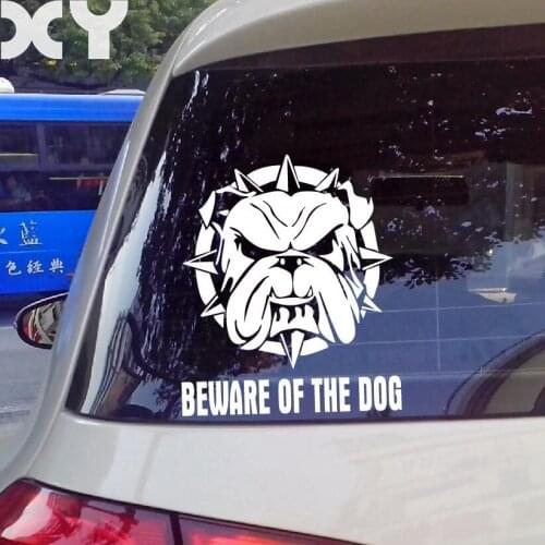 Bull DOG Cute Funny Waterproof Stickers for Cars ( black / silver white ) 7.8" * 6.8"