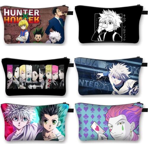 Anime HUNTERxHUNTER Cosmetic Case Hunter X Hunter Women Makeup Bags HXH Killua Zoldyck Gon Freecss Chrollo Lucilfer Cosmetic Bag