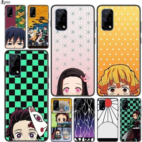 Demon Slayer Anime for OPPO Realme V15 X5 X3 X50 X7 X2 C17 C11 C3 C2 7 7i 6 6S 6i 5 Narzo 20 Pro Black Phone Case