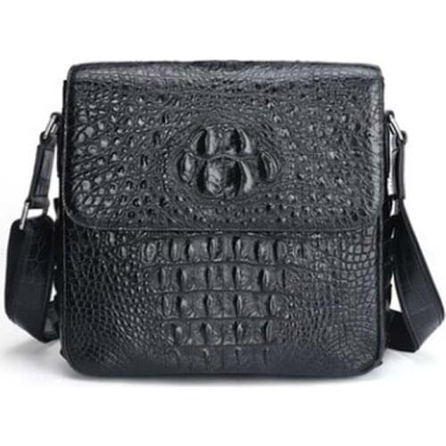 Dongou Siam crocodile Mens bags leisure crocodile skull skin flip Single shoulder bag men crocodile bag