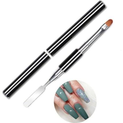 1PC Dual Ended Nail Brush Acrylic Painting Pen Slice Shape Tools For UV Gel Acrylic Nails Extension Multifunal