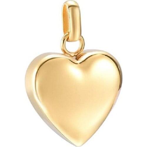IJD11 High Polish Engravable Blank Love Heart Pendant Stainless Steel Ashes Keepsake Urn Necklace for Ashes Cremation Jewelry