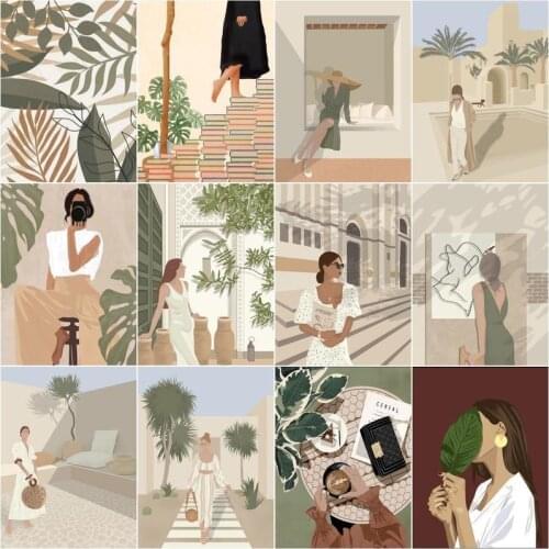 GATYZTORY 40x50cm Painting By Numbers Girl Handpainted Pictures By Number Figure On Canvas Home Decoration DIY Gift Wall Art