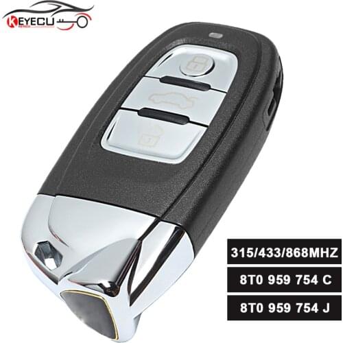 Keyecu Smart Remote Key 315MHz 3 Button Fob Modified as for Lamborghini for Audi FCCID : 8T0 959 754 C