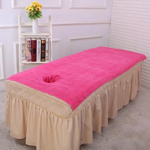 80x180cm Superfine Fiber Massage Bed Sheet Physiotherapy Big Towels Soft Beauty Salon Bath With Hole