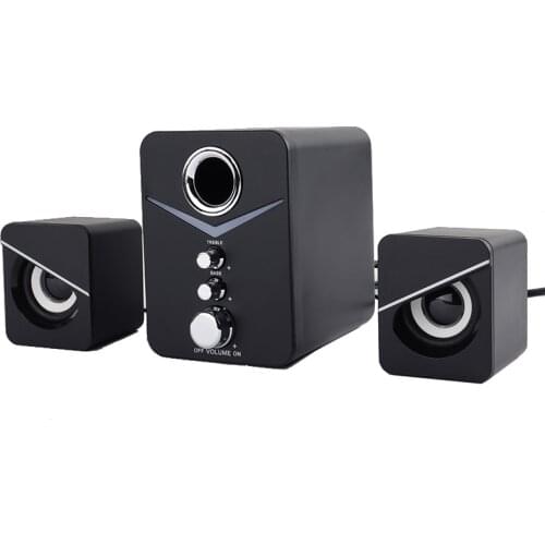 MAYITR 3pcs Surround Bass Stereo Portable Computer Speaker Multimedia Speakers With Subwoofer for Desktop PC Computer