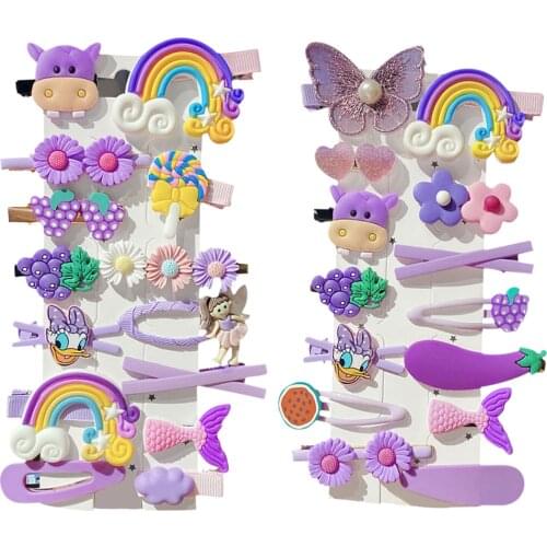Girls Cute Cartoon Ice Cream Fruit Flowers Hair Clips Kids Lovely Hairpins Headband Barrettes Fashion Hair Accessories